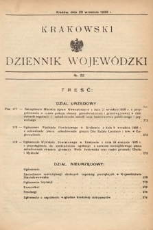 Krakowski Dziennik Wojewódzki. 1938, nr 22