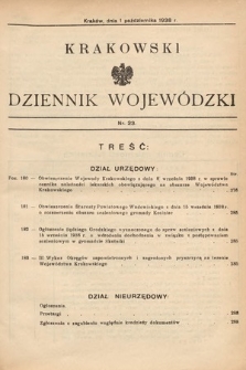 Krakowski Dziennik Wojewódzki. 1938, nr 23