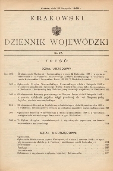 Krakowski Dziennik Wojewódzki. 1938, nr 27