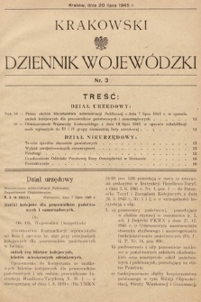 Krakowski Dziennik Wojewódzki. 1945, nr 3