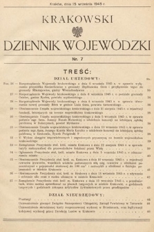 Krakowski Dziennik Wojewódzki. 1945, nr 7