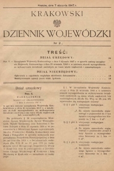 Krakowski Dziennik Wojewódzki. 1947, nr 2