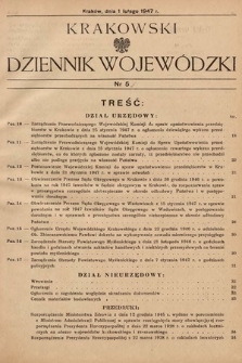 Krakowski Dziennik Wojewódzki. 1947, nr 5