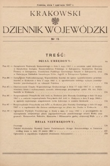 Krakowski Dziennik Wojewódzki. 1947, nr 15