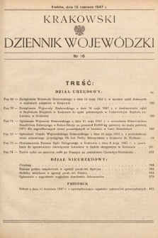 Krakowski Dziennik Wojewódzki. 1947, nr 16