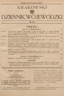 Krakowski Dziennik Wojewódzki. 1947, nr 21
