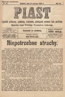 Piast : tygodnik polityczny, społeczny, oświatowy, poświęcony sprawom ludu polskiego : Naczelny organ Polskiego Stronnictwa Ludowego. 1923, nr 23