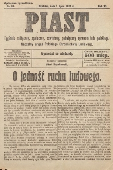 Piast : tygodnik polityczny, społeczny, oświatowy, poświęcony sprawom ludu polskiego : Naczelny organ Polskiego Stronnictwa Ludowego. 1923, nr 26