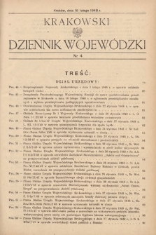 Krakowski Dziennik Wojewódzki. 1948, nr 4