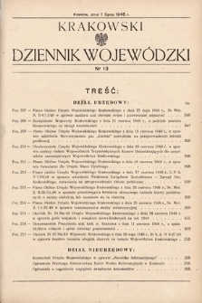 Krakowski Dziennik Wojewódzki. 1948, nr 13