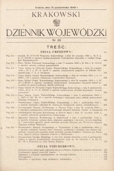 Krakowski Dziennik Wojewódzki. 1948, nr 20