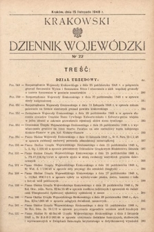 Krakowski Dziennik Wojewódzki. 1948, nr 22