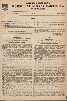 Dziennik Urzędowy Wojewódzkiej Rady Narodowej w Krakowie. 1955, nr 6
