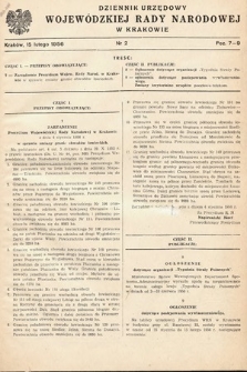 Dziennik Urzędowy Wojewódzkiej Rady Narodowej w Krakowie. 1956, nr 2