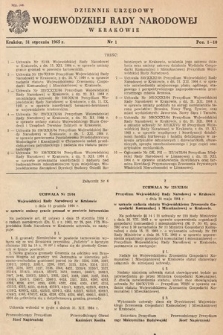 Dziennik Urzędowy Wojewódzkiej Rady Narodowej w Krakowie. 1965, nr 1