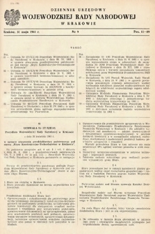 Dziennik Urzędowy Wojewódzkiej Rady Narodowej w Krakowie. 1965, nr 9