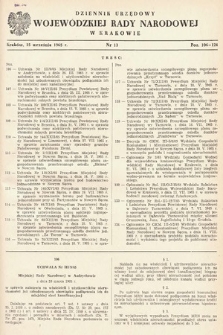 Dziennik Urzędowy Wojewódzkiej Rady Narodowej w Krakowie. 1965, nr 13