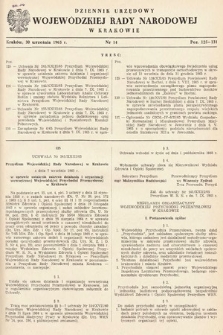 Dziennik Urzędowy Wojewódzkiej Rady Narodowej w Krakowie. 1965, nr 14
