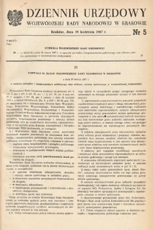 Dziennik Urzędowy Wojewódzkiej Rady Narodowej w Krakowie. 1967, nr 5