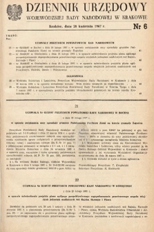 Dziennik Urzędowy Wojewódzkiej Rady Narodowej w Krakowie. 1967, nr 6
