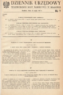 Dziennik Urzędowy Wojewódzkiej Rady Narodowej w Krakowie. 1967, nr 7