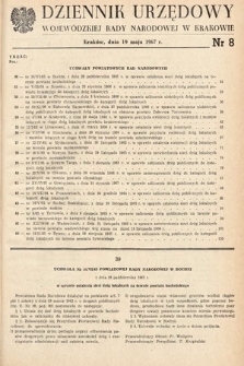 Dziennik Urzędowy Wojewódzkiej Rady Narodowej w Krakowie. 1967, nr 8