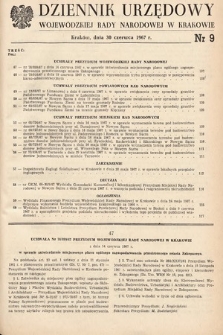 Dziennik Urzędowy Wojewódzkiej Rady Narodowej w Krakowie. 1967, nr 9
