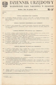 Dziennik Urzędowy Wojewódzkiej Rady Narodowej w Krakowie. 1967, nr 14