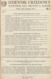 Dziennik Urzędowy Wojewódzkiej Rady Narodowej w Krakowie. 1968, nr 1