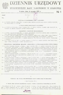 Dziennik Urzędowy Wojewódzkiej Rady Narodowej w Krakowie. 1975, nr 1