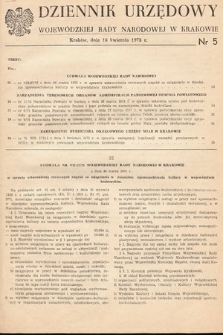 Dziennik Urzędowy Wojewódzkiej Rady Narodowej w Krakowie. 1975, nr 5