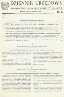 Dziennik Urzędowy Wojewódzkiej Rady Narodowej w Krakowie. 1975, nr 6