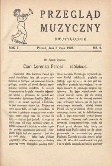 Przegląd Muzyczny. 1925, nr 9