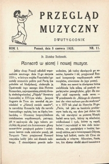 Przegląd Muzyczny. 1925, nr 11
