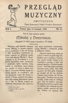 Przegląd Muzyczny. 1925, nr 21