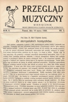 Przegląd Muzyczny. 1926, nr 3