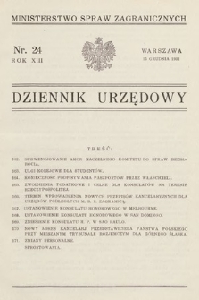 Dziennik Urzędowy. Ministerstwo Spraw Zagranicznych. 1931, nr 24