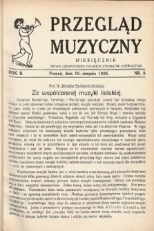 Przegląd Muzyczny. 1926, nr 8