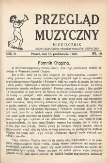 Przegląd Muzyczny. 1926, nr 10