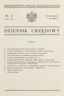 Dziennik Urzędowy. Ministerstwo Spraw Zagranicznych. 1932, nr 6