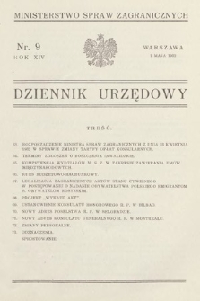 Dziennik Urzędowy. Ministerstwo Spraw Zagranicznych. 1932, nr 9