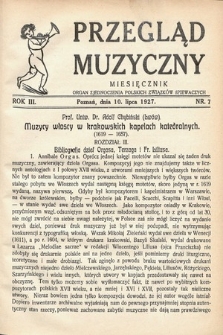 Przegląd Muzyczny. 1927, nr 7