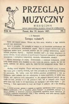 Przegląd Muzyczny. 1927, nr 8