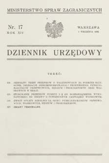 Dziennik Urzędowy. Ministerstwo Spraw Zagranicznych. 1932, nr 17