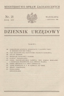 Dziennik Urzędowy. Ministerstwo Spraw Zagranicznych. 1932, nr 21