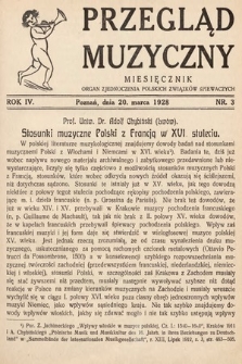 Przegląd Muzyczny. 1928, nr 3