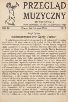 Przegląd Muzyczny. 1928, nr 5