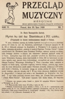 Przegląd Muzyczny. 1928, nr 7