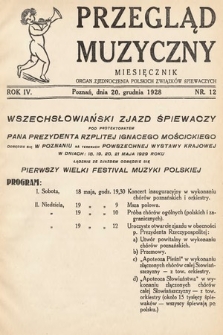 Przegląd Muzyczny. 1928, nr 12