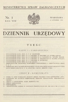 Dziennik Urzędowy. Ministerstwo Spraw Zagranicznych. 1935, nr 1